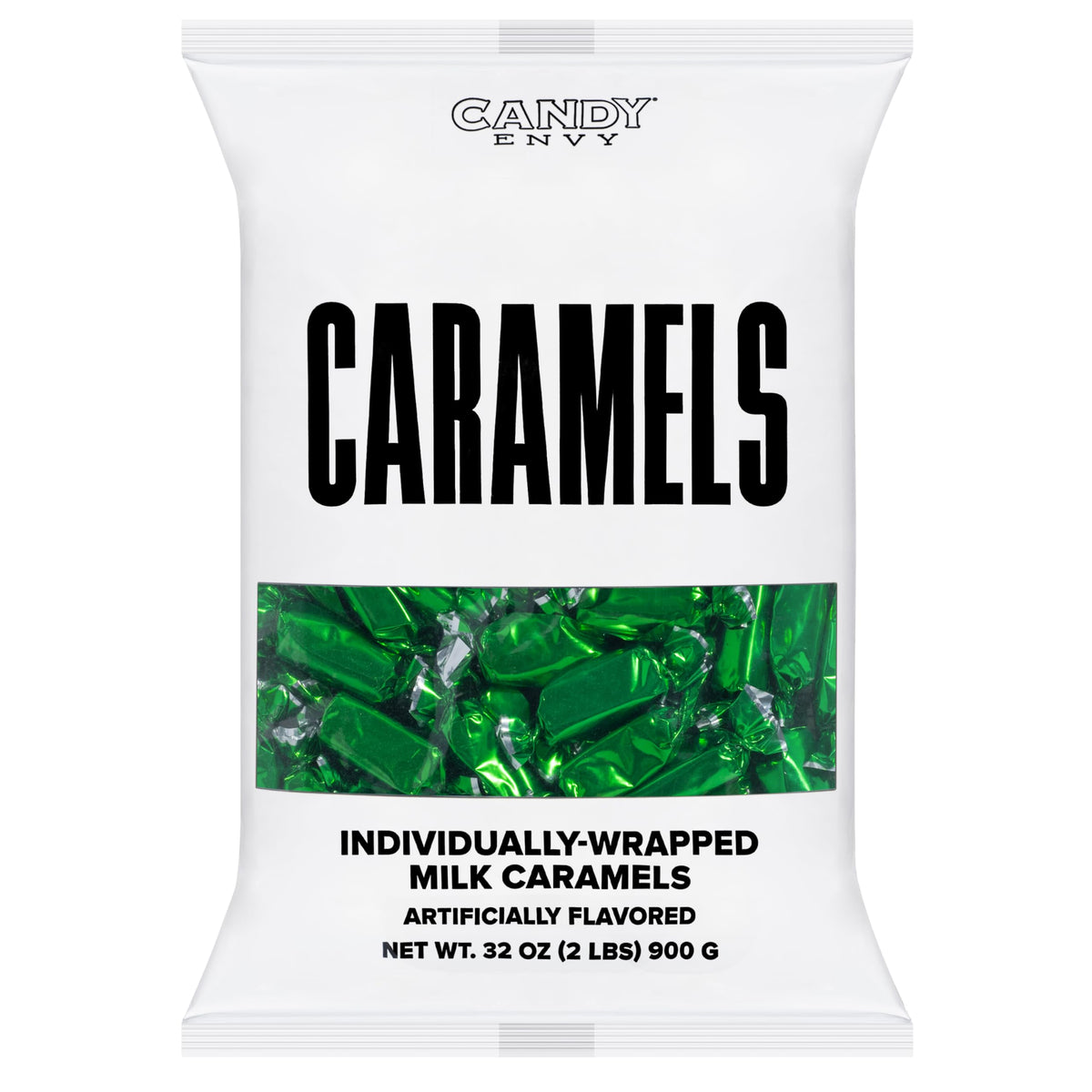 Candy Envy green wrapper packaging pictured for gift ready presentation.