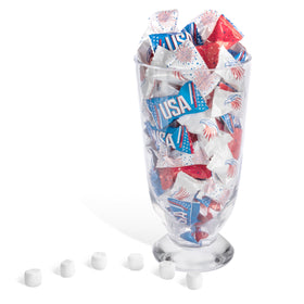 Patriotic wrappers highlight display and gift-ready presentation.