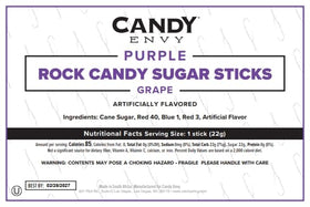 Candy Envy Purple Rock Candy Stick pairs well with hot drinks and cozy moments