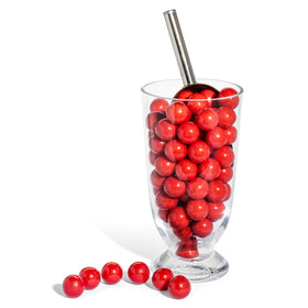 Candy Envy Red Gumballs bag image shows a 2 lb container ideal for parties