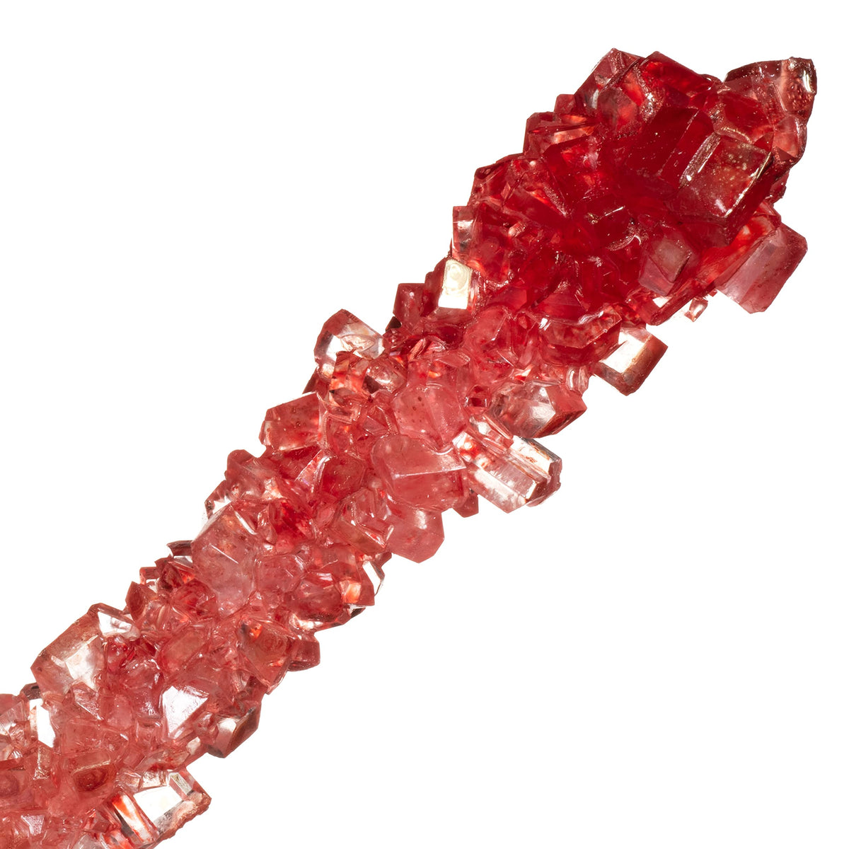 Candy Envy Red Rock Candy Sticks 22-gram stick detail, satisfying sweet tooth.