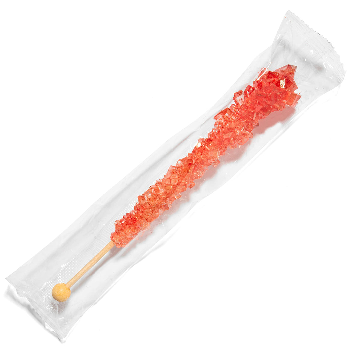 Candy Envy Red Rock Candy Sticks wrapped individually, ready for gifting or dessert tables.