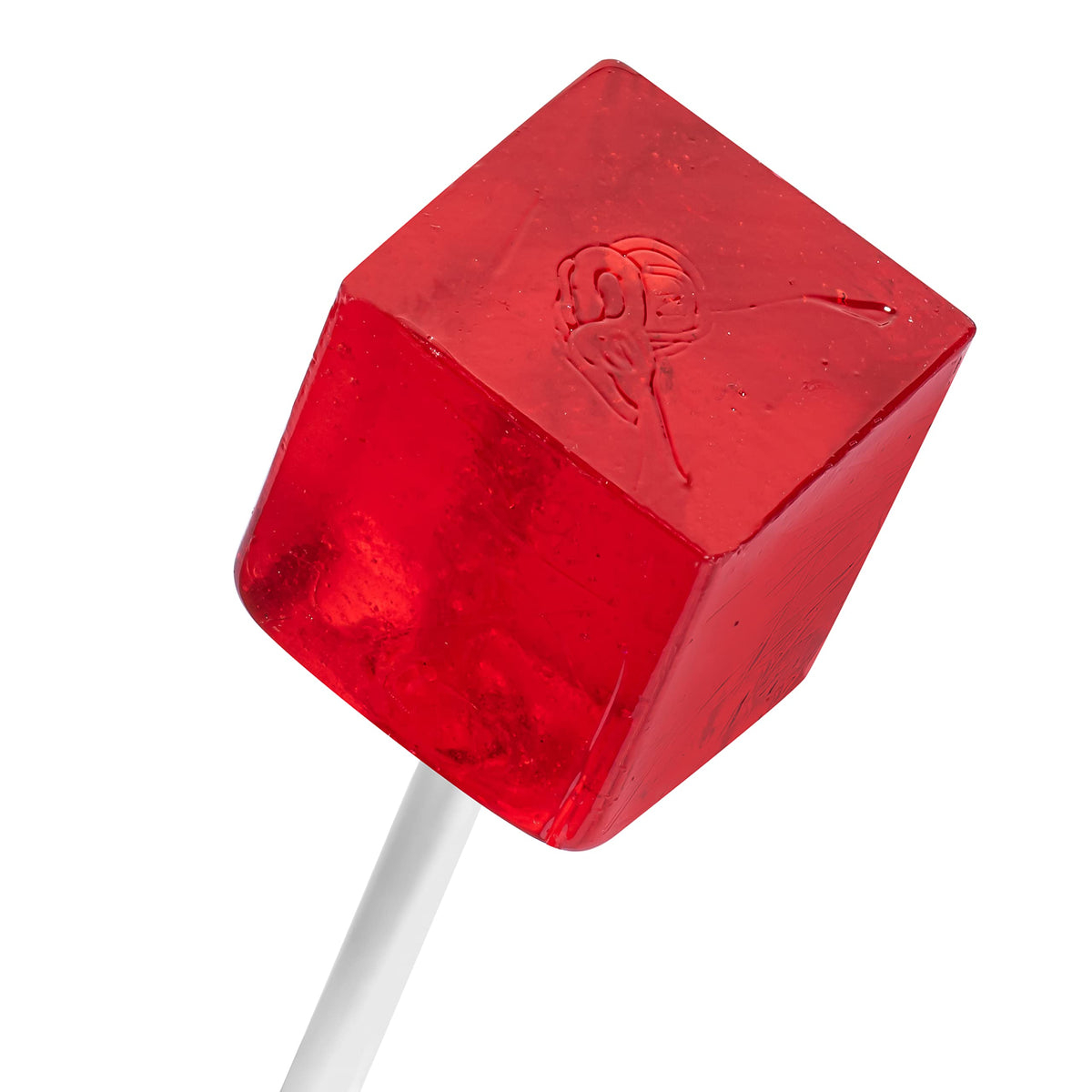 Candy Envy Red Square Pops cinnamon close-up highlighting vibrant color