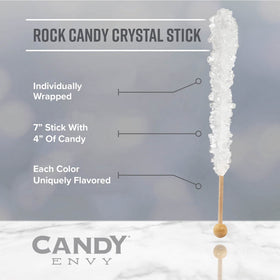 Candy Envy rock candy stick suitable for hot or cold drinks as garnish.