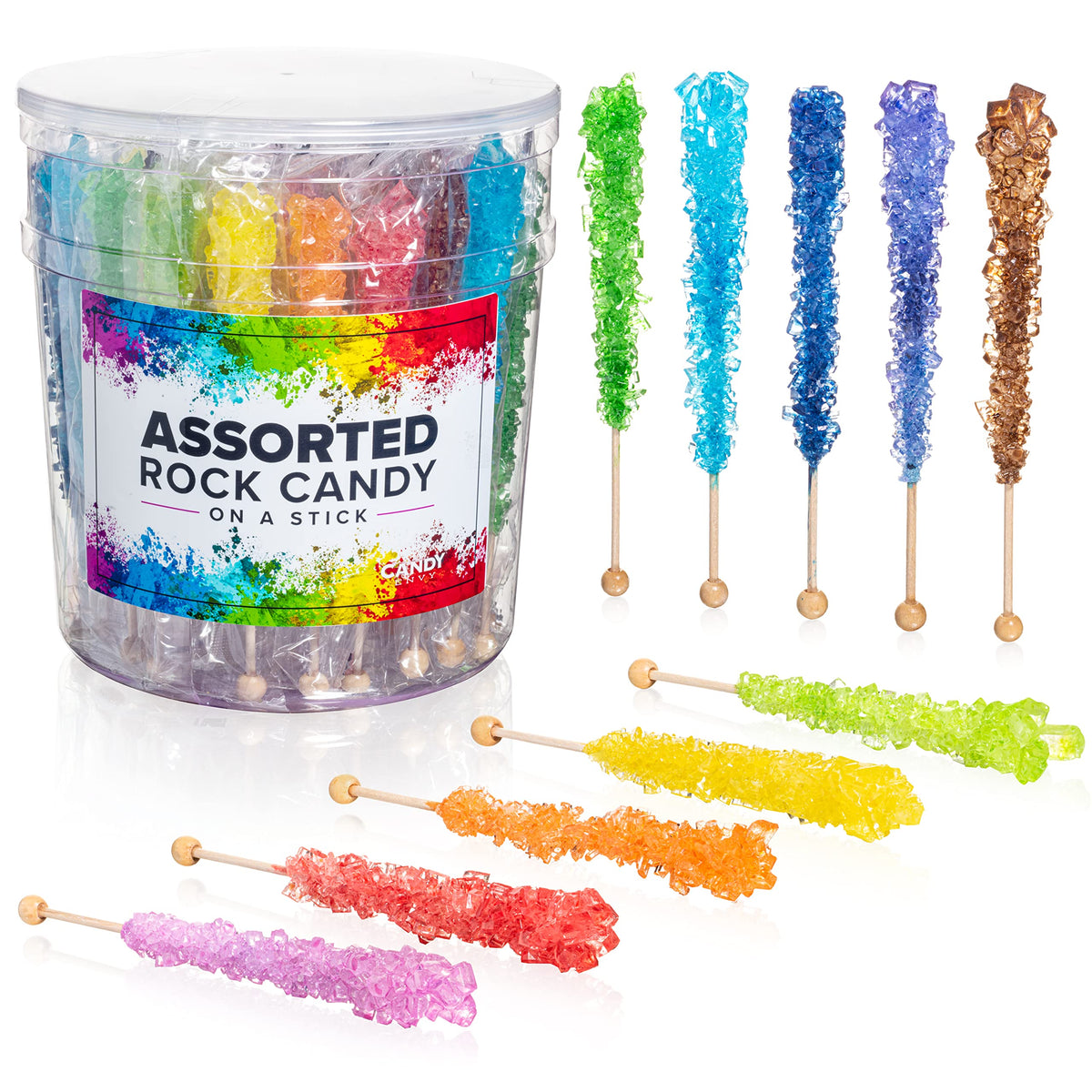 Candy Envy Blue Raspberry rock candy sticks for a vibrant party treat