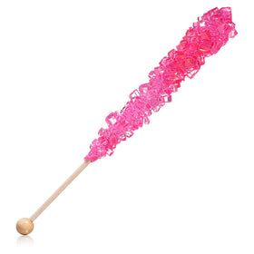 Candy Envy seven-inch pink rock candy stick for events and celebrations.