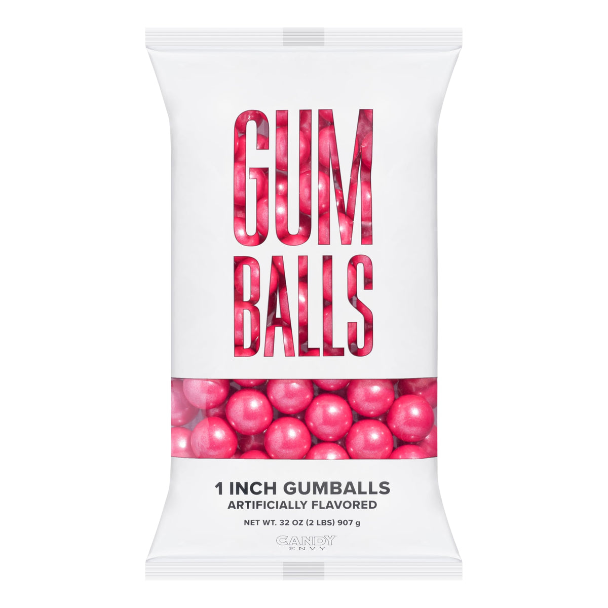 Candy Envy Shimmer Pink Gumballs bulk 2 lb bag for parties.