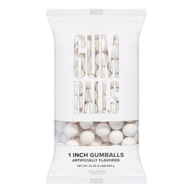 Candy Envy smooth gloss white gumballs suitable for family-friendly venues