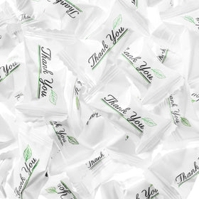 Close-up of Candy Envy wrappers highlighting the Thank You message.