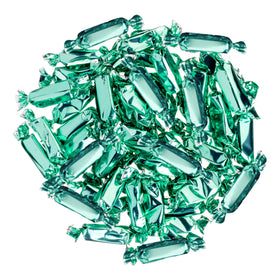 Candy Envy turquoise-wrapper close-up showcases bright, fun presentation.