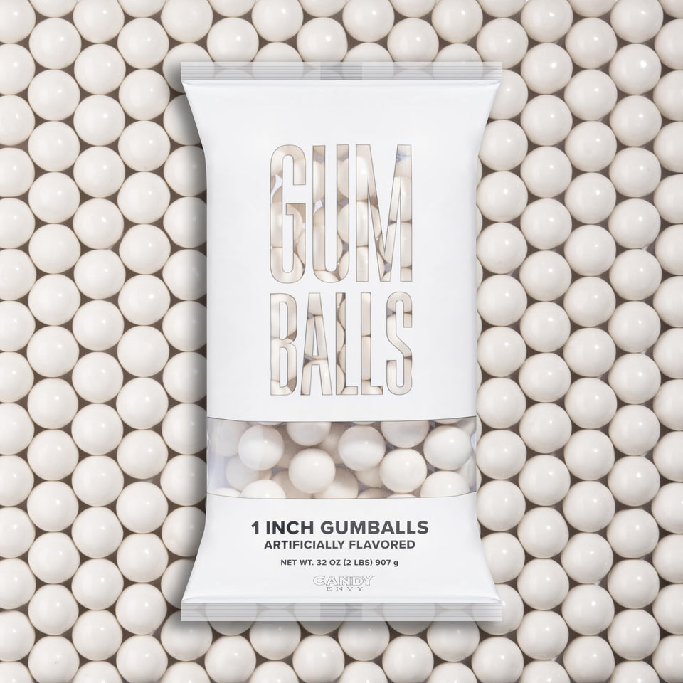 Candy Envy white gumballs 1-inch glossy spheres for standard machines