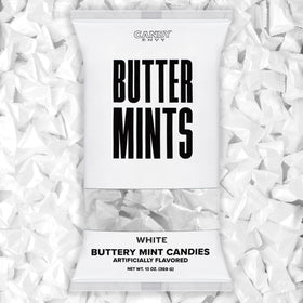 Candy Envy white wrapped buttermints in a 13 oz bag for easy sharing.