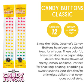Candy House Candy Buttons close up of paper strip texture, playful interactive eating.