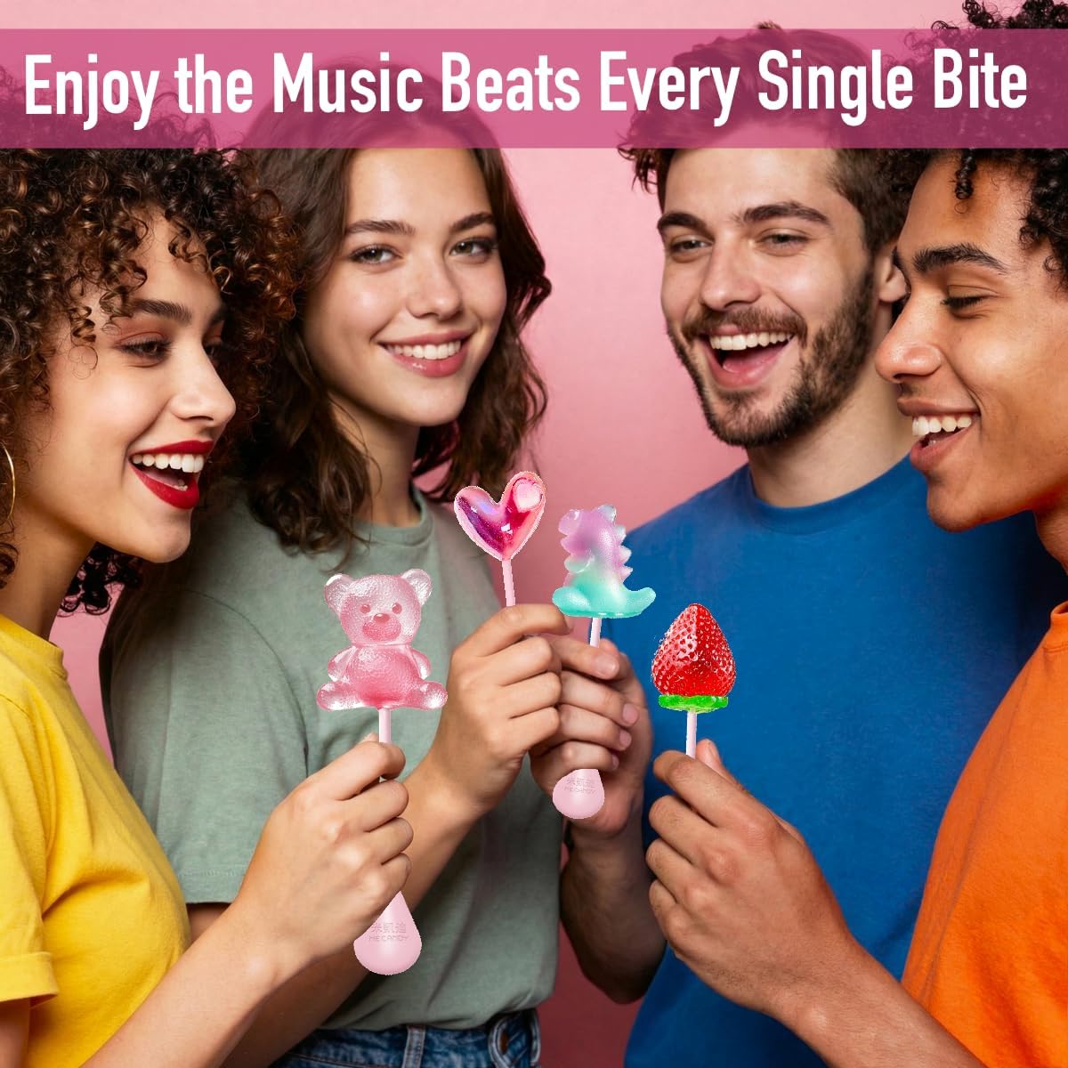 Candy Master 4D lollipop interactive button triggers music on lick.