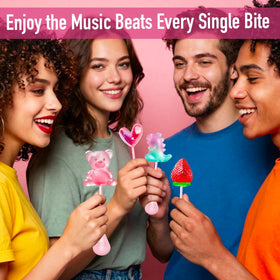 Candy Master 4D lollipop interactive button triggers music on lick.