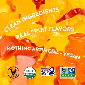 Banana-flavored Vegobears gummies ideal for a tropical note in every bite