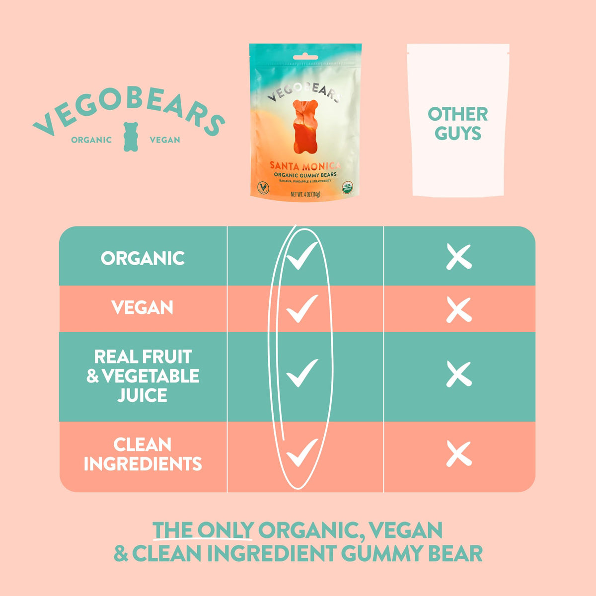 Organic non-GMO badge highlighting clean ingredients
