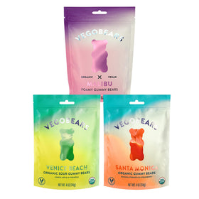 Candy People Vegobears Variety Pack bag—colorful vegan gummies for clean, kid-friendly snacking.