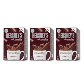 Candy Shop Cocoa Hershey's milk chocolate cocoa mix packaging shows gluten-free, kosher dairy quality.