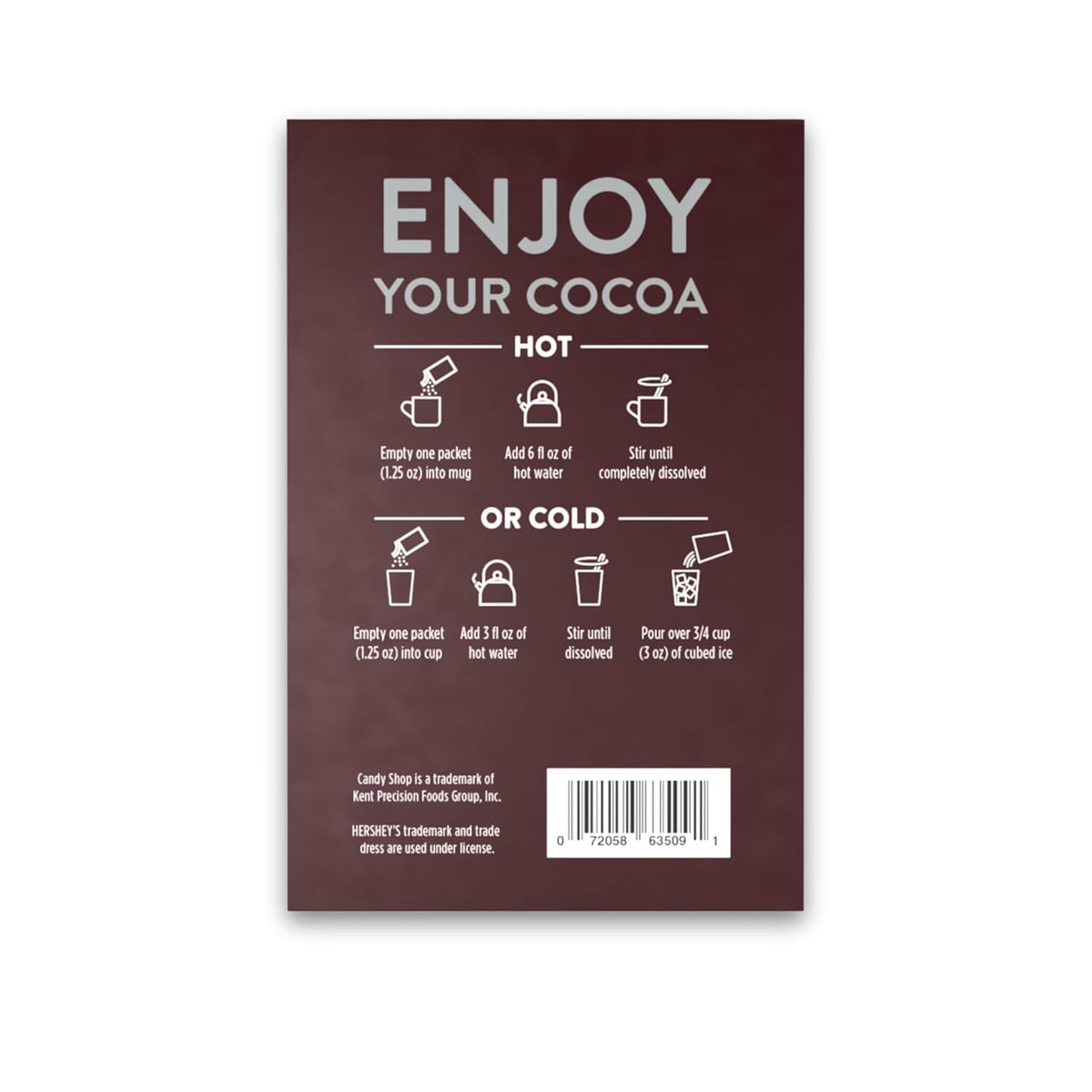 Candy Shop Cocoa no artificial sweeteners or colors for clean flavor.