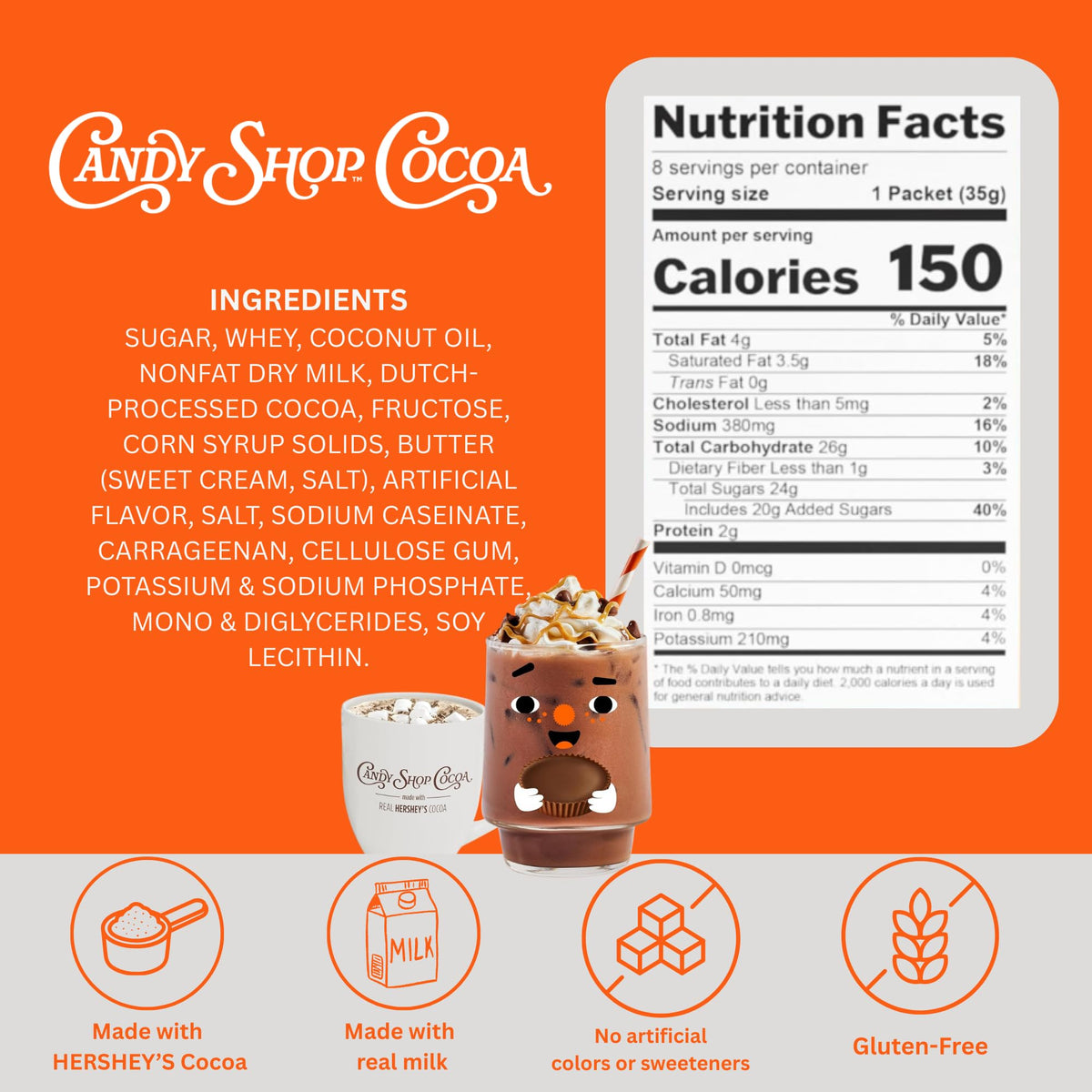 Candy Shop Cocoa Reese's swirl with peanut butter ribbons blending into cocoa