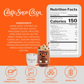 Candy Shop Cocoa Reese's swirl with peanut butter ribbons blending into cocoa
