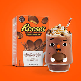 Candy Shop Cocoa REESE'S hot cocoa cup ready to warm with creamy peanut butter chocolate