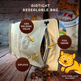 Candy Tiger Portland direct-trade Arabica emphasizes ethical sourcing and bright flavor.