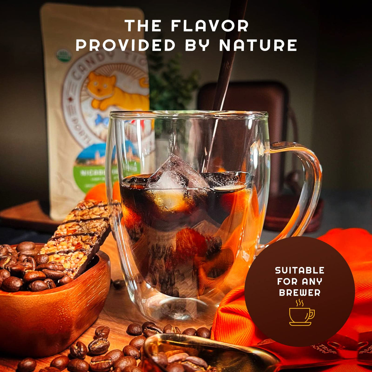 Candy Tiger Portland light roast coffee offers a flavorful, aromatic morning brew.