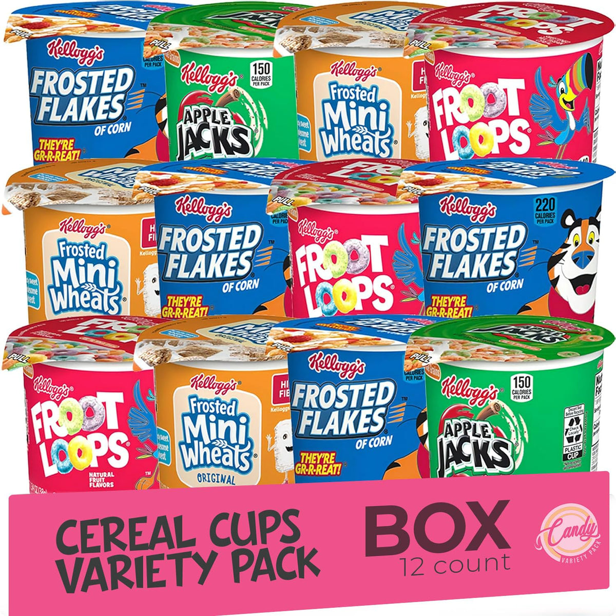 Candy Variety Pack Froot Loops cereal cups for quick, crunchy breakfast on the go