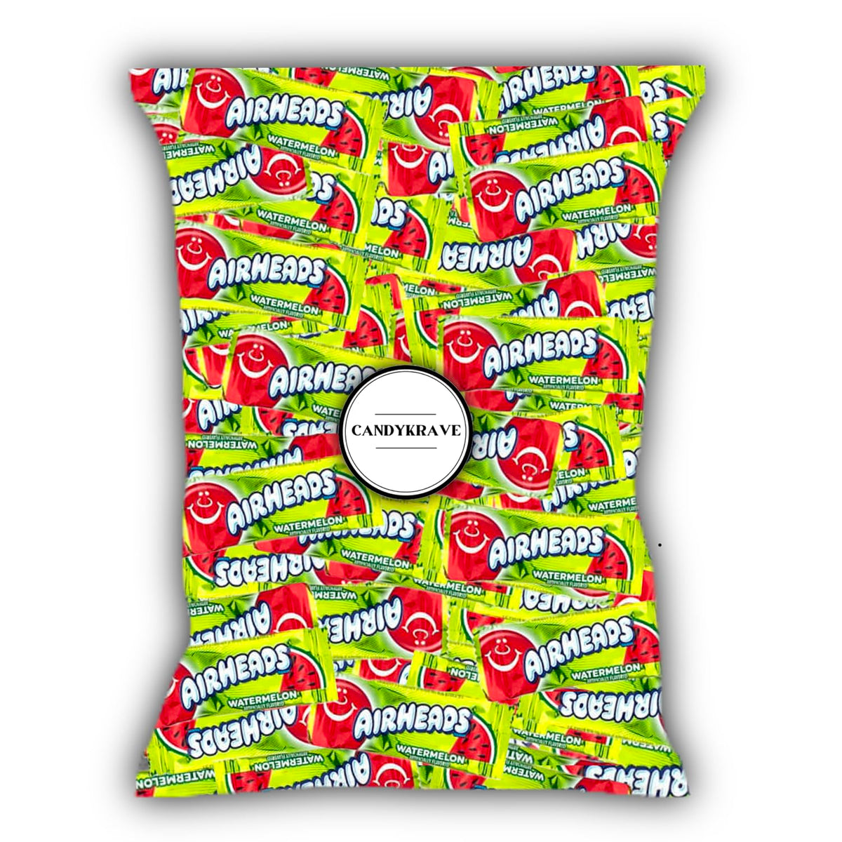 CandyKrave Airheads Watermelon mini bars bulk pack with colorful wrappers for celebrations.
