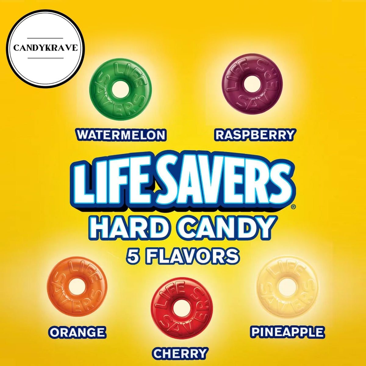 CandyKrave LifeSavers Raspberry ring pinata setup with colorful candy