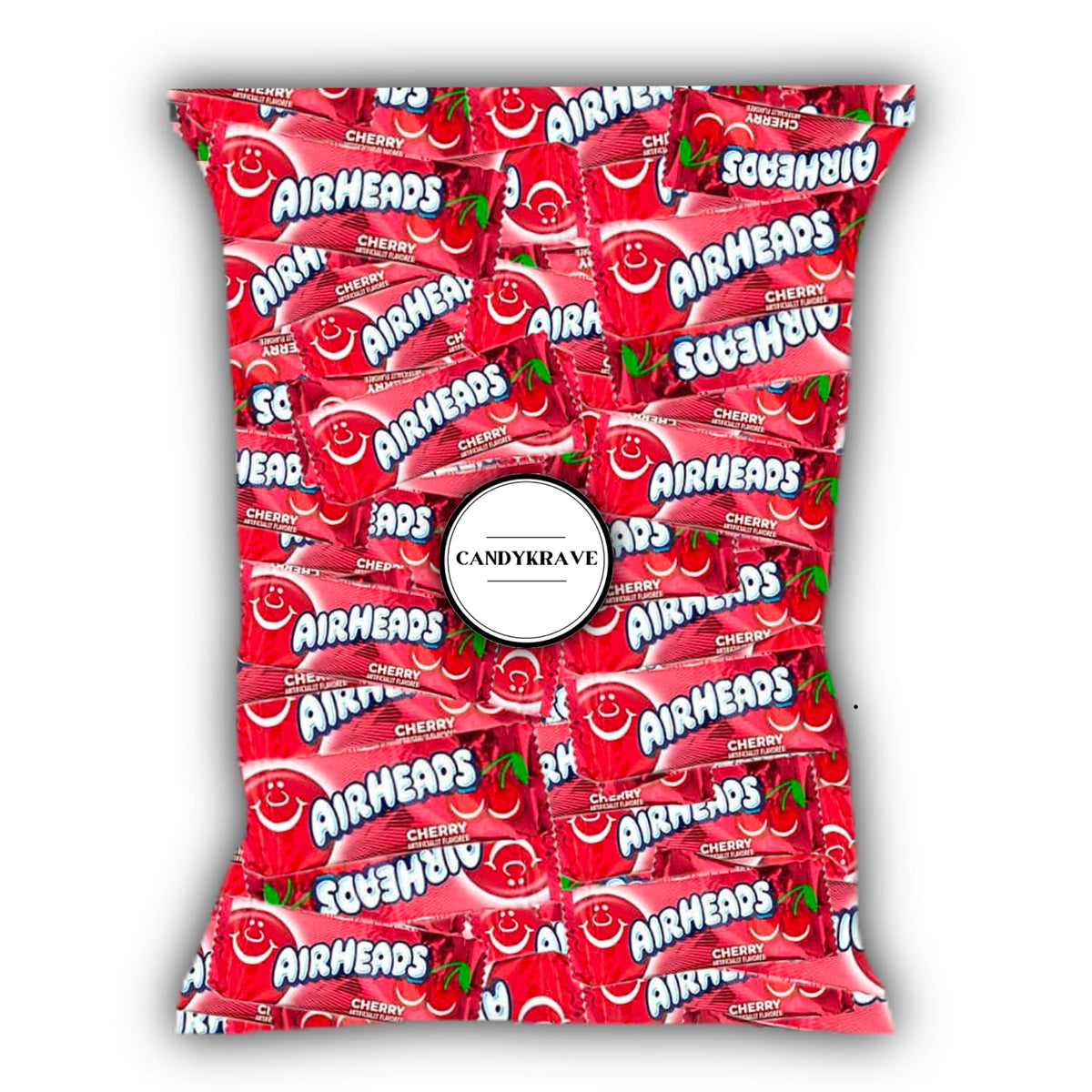 CandyKrave AirHeads Mini Bars cherry bulk bag for festive party snacking.