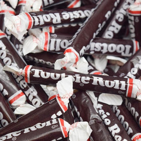 Candylicious Chocolate Taffy Rolls bulk package front view for easy sharing.