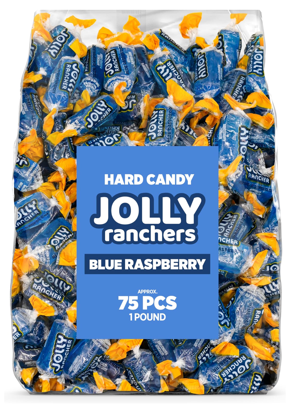 Candylish Blue Raspberry Jolly Ranchers bulk bag with approximately 75 pieces for events.