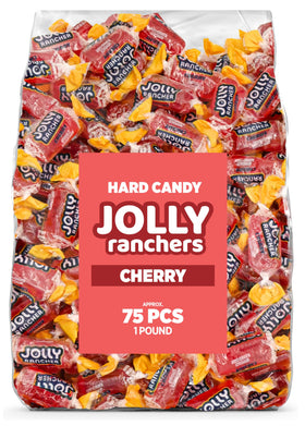 Candylish Cherry Jolly Ranchers bulk bag with 75 individually wrapped candies for easy sharing.