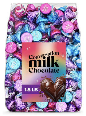 Candylish Conversation milk chocolate hearts bulk bag for sharing at parties.