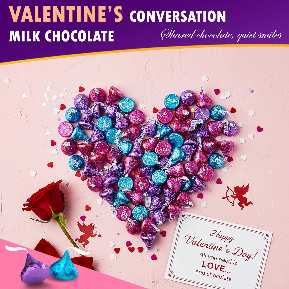 Candylish Conversation milk chocolate heart closeup showing creamy texture.
