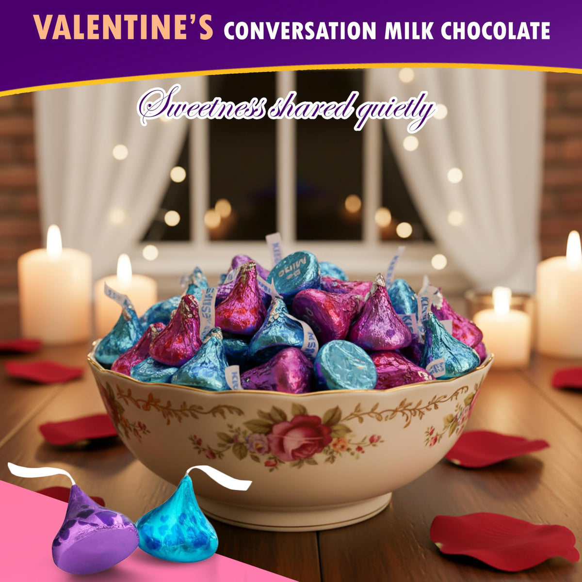 Candylish Valentines color candy hearts brighten gift bags and displays.