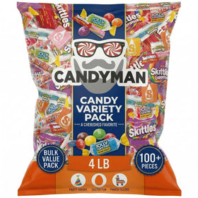CANDYMAN 4lb candy variety pack with assorted candies for sharing at parties
