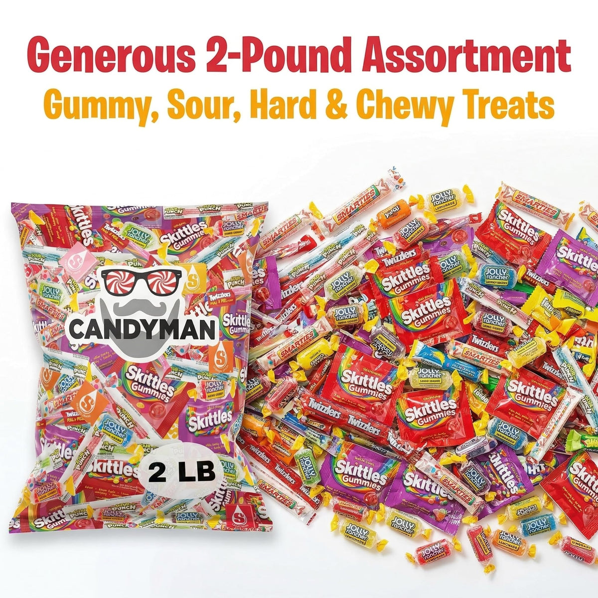 Candyman individually wrapped candies ideal for grab-and-go snacking.