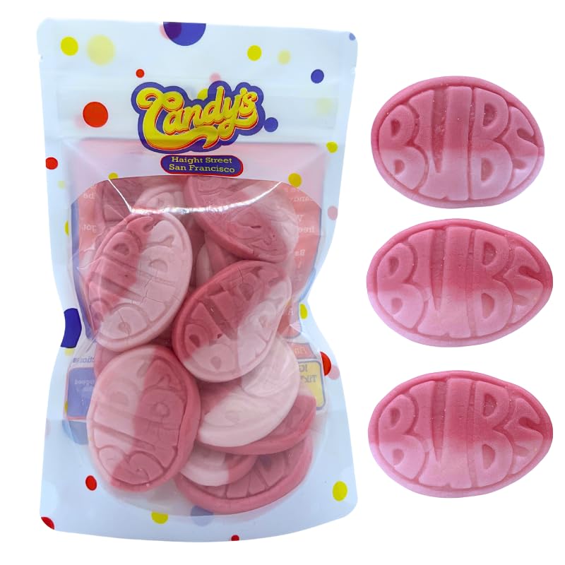 Candy's BUBS Ovals packaging shows a half-pound bag for sharing.