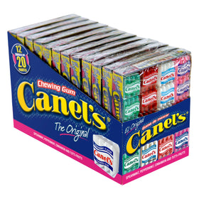Canels 4-piece gum pack display on counter for easy grabbing and sharing