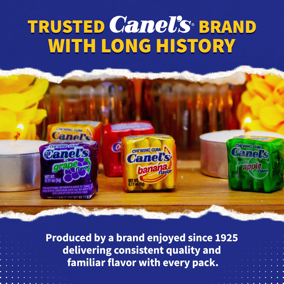 Canel's gum jar open view shows easy access to 300 pieces.