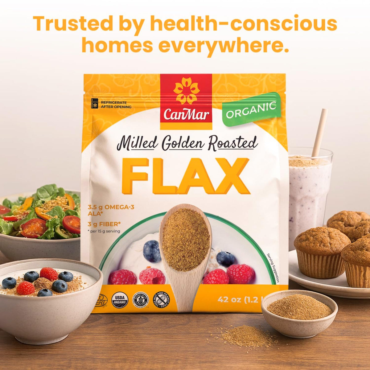 CanMar Flaxseed farm-to-spoon origin from Canadian prairies.