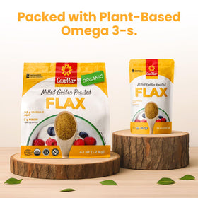 CanMar Flaxseed Golden Roasted breakfast-scene illustrating versatile uses.