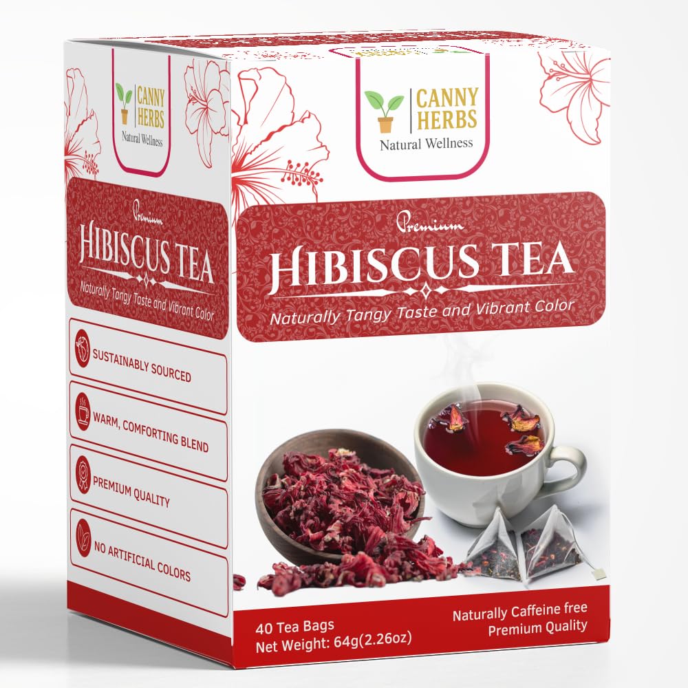 Canny Herbs Flor de Jamaica tea bag evokes traditional, vibrant infusion.