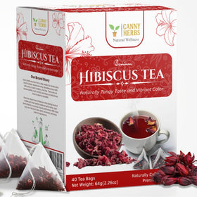 Canny Herbs Hibiscus tea bags triangular red infuse for a fuller, flavorful brew.