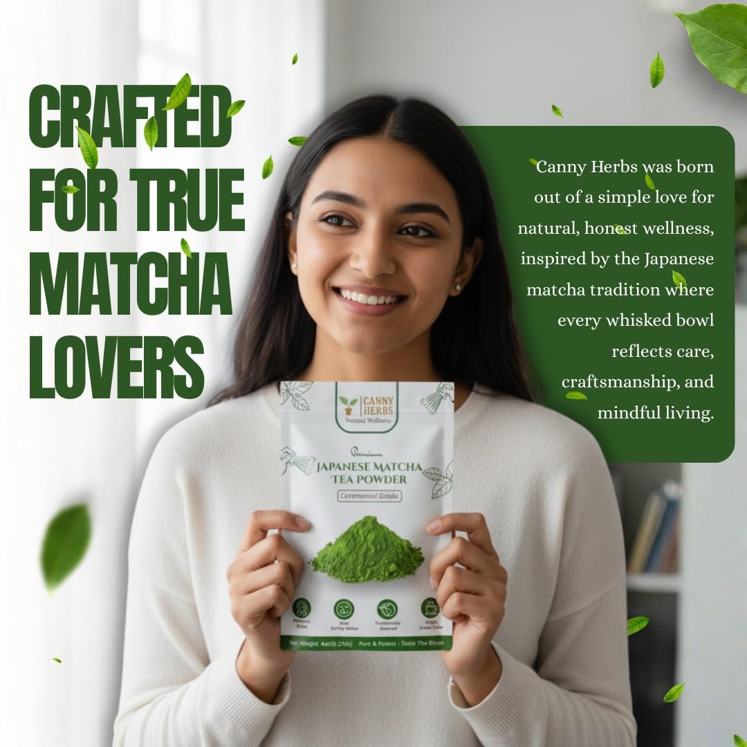 Canny Herbs Matcha powder smooth texture ready to whisk