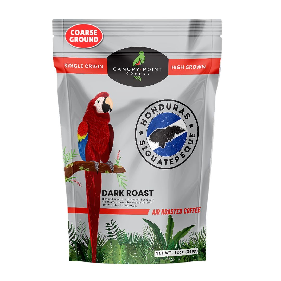 Canopy Point Coffee Honduras Dark Roast bag front, ideal for bold flavor exploration and cold brew prep